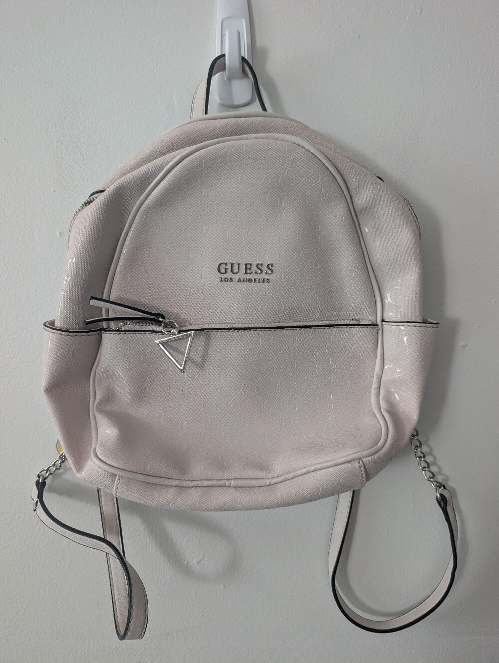 Guess Light Pink Zipper Closure Women's Small Backpack